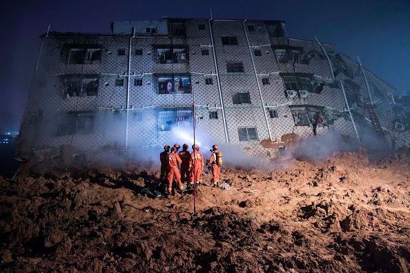 Rescuers in Shenzhen.