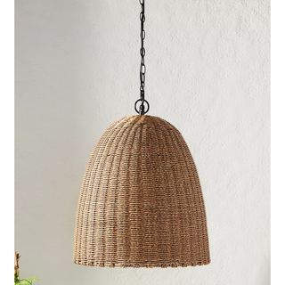ceiling lampshade with woven rope detail