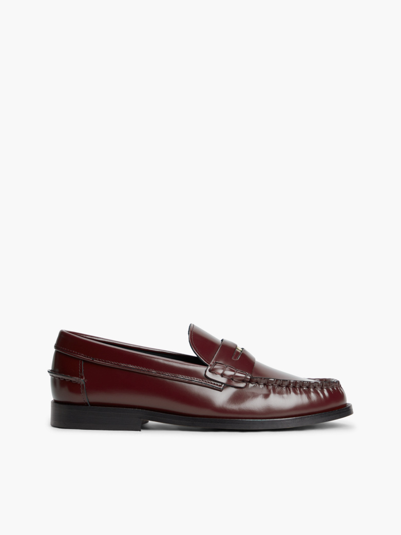 Shiny Leather Penny Loafers
