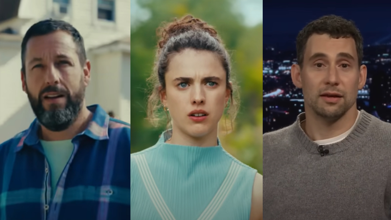 Adam Sandler and Margaret Qualley in Happy Gilmore 2, Jack Antonoff gets interviewed on the Tonight Show.