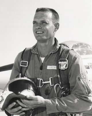 Col. Albert H. "Al" Crews Jr., circa 1960. Crews was a U.S. Air Force fighter pilot, a graduate of the Air Force Experimental Test Pilot School, an X-20 Dyna-Soar pilot/astronaut, and a Manned Orbiting Laboratory (MOL) astronaut.