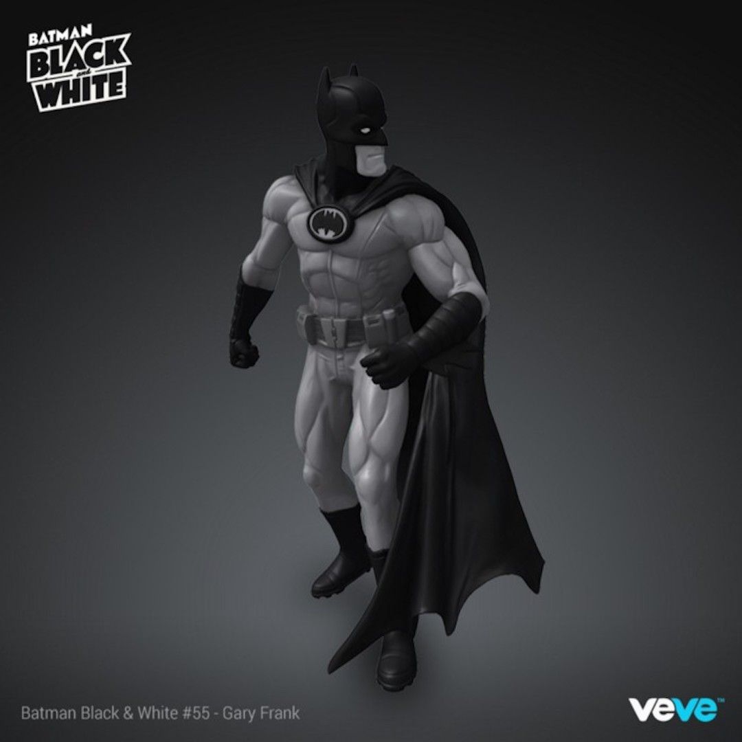 digital Batman Black and White NFT statue