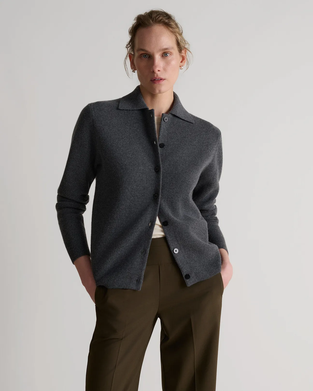 Rise &amp;amp; Fall, Women's Finest Cashmere Knit Jacket - Graphite - Graphite / Xs