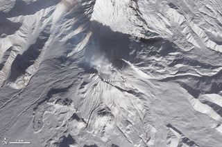 Bezymianny volcano, one of four volcanoes erupting on Jan. 11, 2013 on the Kamchakta peninsula.