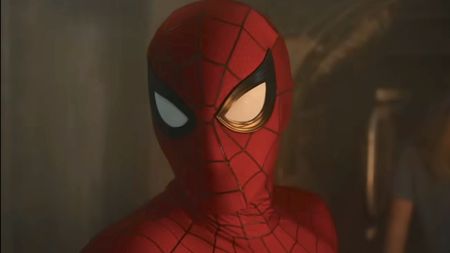 Close-up of Spider-Man mask in Spider-Man: Brand New Day