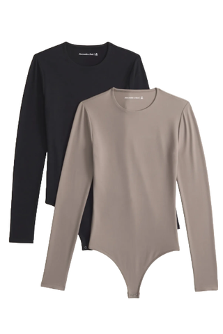 Abercrombie 2-Pack Long Sleeve Seamless Jersey Crew Neck Bodysuits (Was $90) 