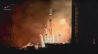 A Russian Soyuz rocket launches three Gonets-M communications satellites and the Skif-D demonstration craft from Vostochny Cosmodrome on Oct. 22, 2022.