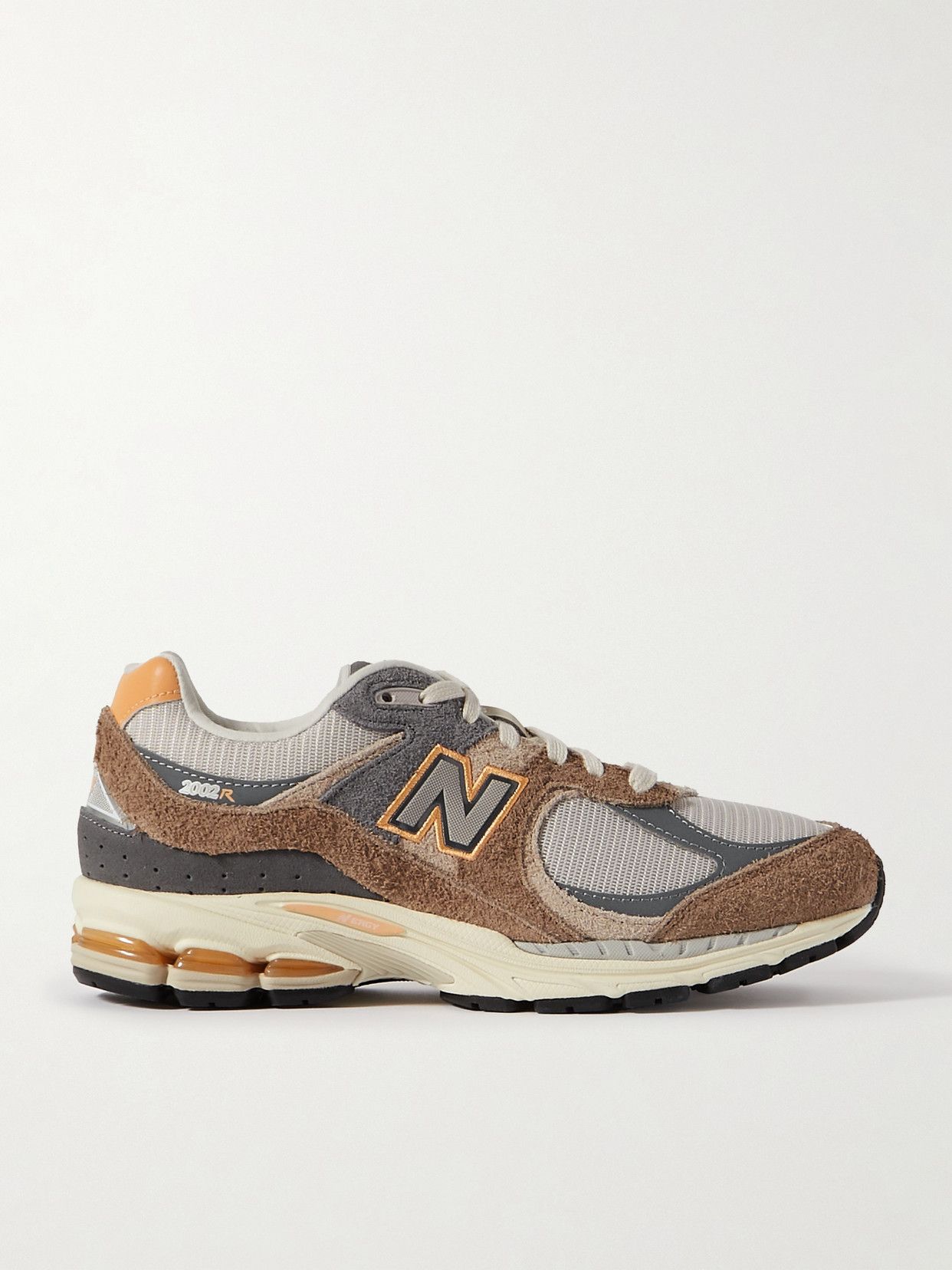 2002R leather-trimmed mesh and suede sneakers