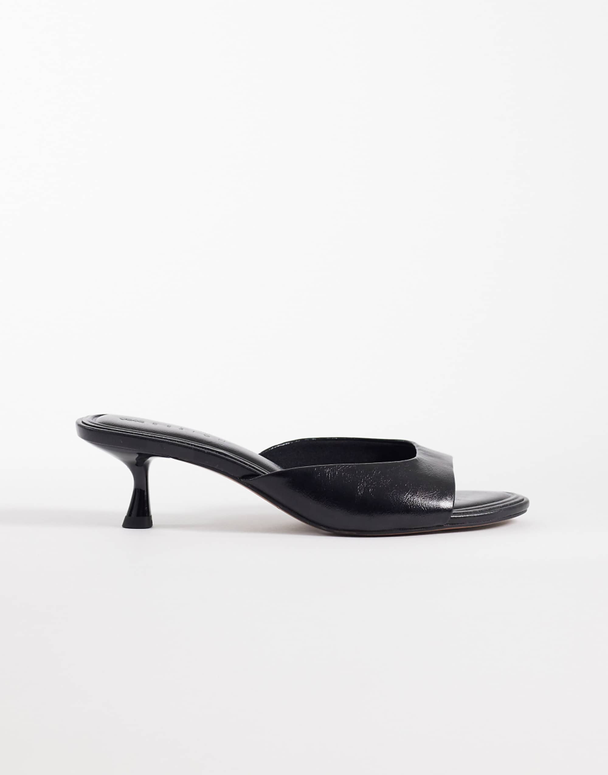 Asos Design High-Five Kitten Heel Mules in Black