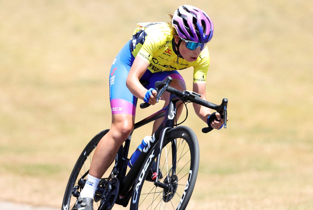 Ruby Roseman-Gannon rides during the Womens Elite Lexus of Blackburn 2022 Bay Crits on January 9 2022 at Eastern Garden Geelong Australia Photo by Con Chronis