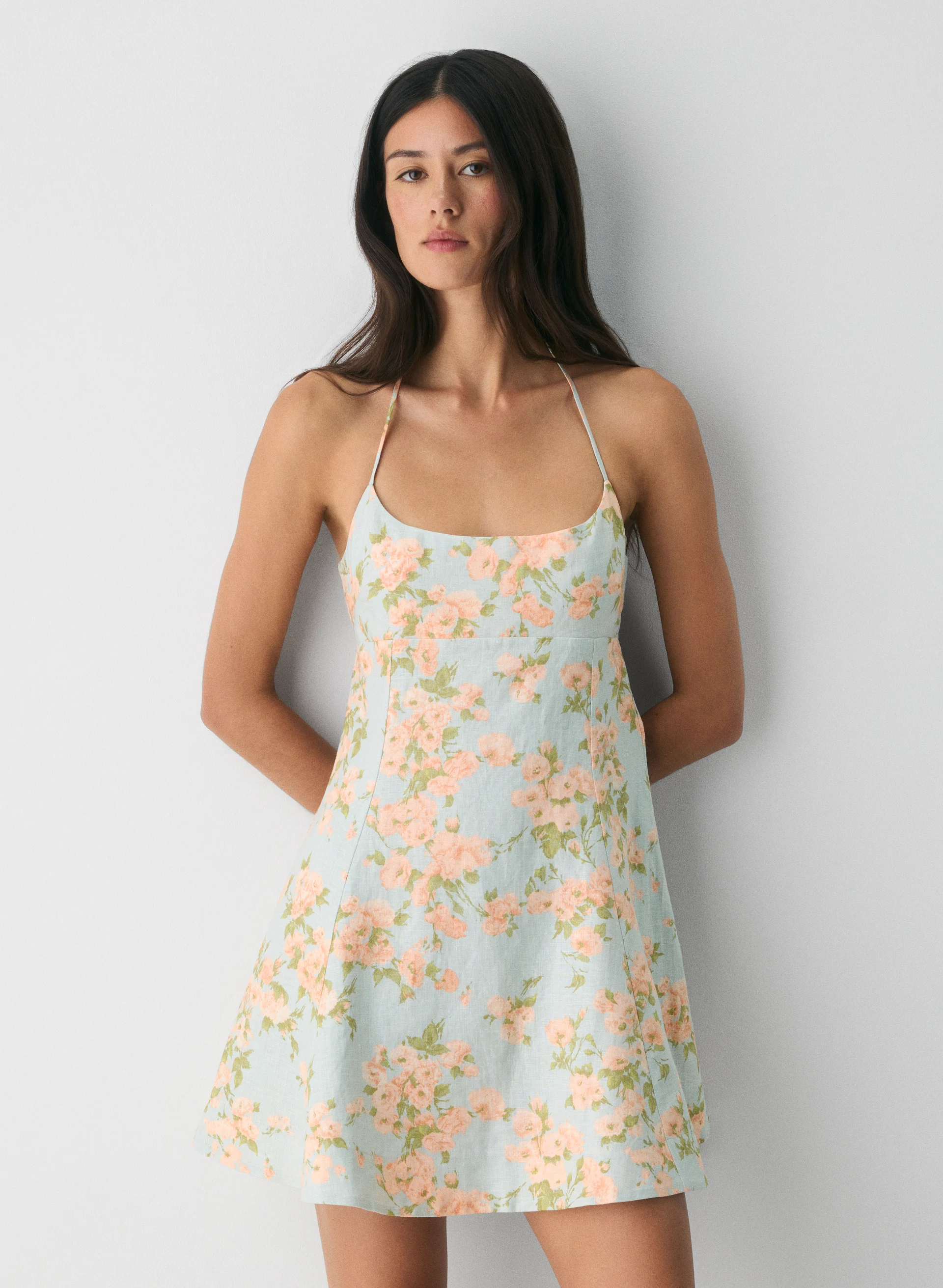 Abundance Linen Halter Dress