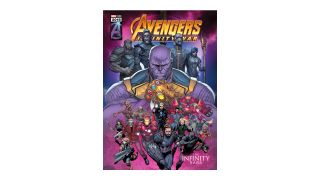 A poster reimagining Avengers: Infinity War as a comic book cover