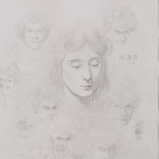 A Love Spell with Portrait of His Future Wife and Self-Portraits, 1910, 25½in by 15in, by Austin Osman Spare (1886–1956).