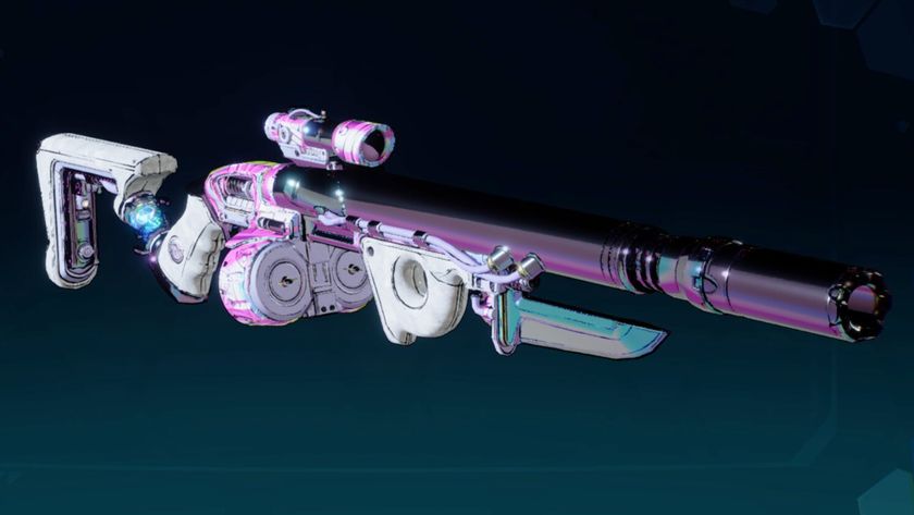 Borderlands 4 Rainbow Vomit location: The colourful Rainbow Vomit legendary shotgun against a dark blue background.