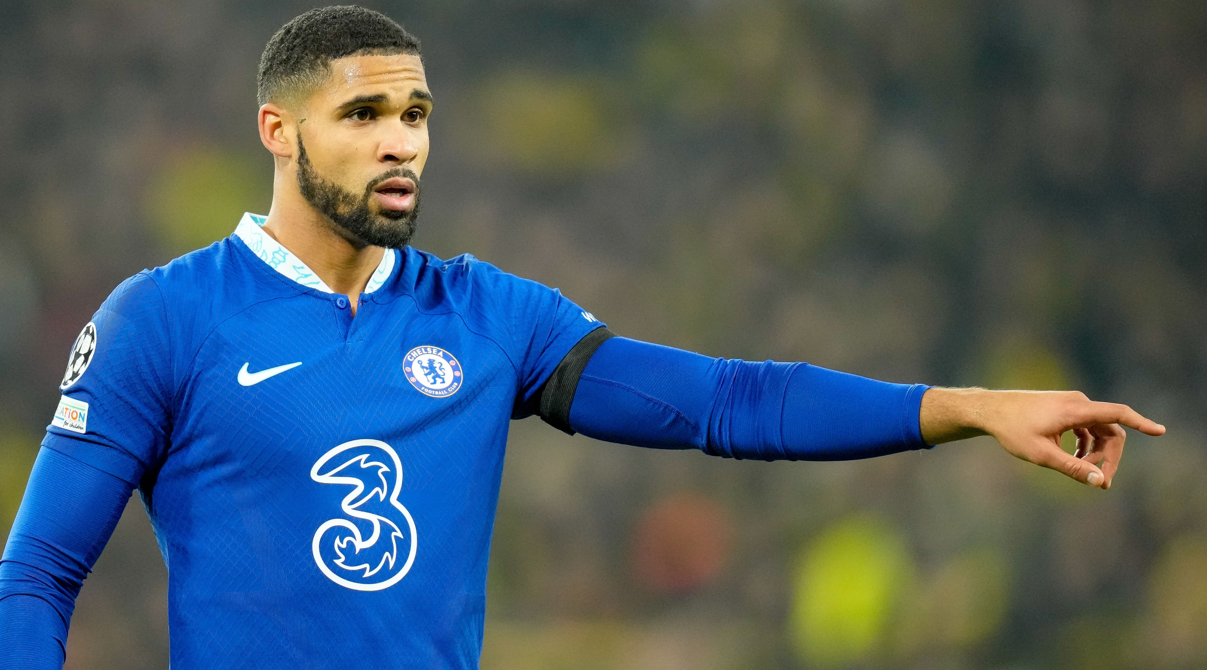 Ruben Loftus-Cheek of Chelsea points during the UEFA Champions League round of 16 first leg match between Borussia Dortmund and Chelsea at Signal Iduna Park on 15 February, 2023 in Dortmund, Germany.