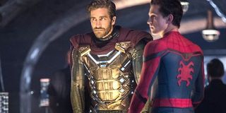 Spider-Man Far From Home Mysterio and Spider-Man in costume Marvel