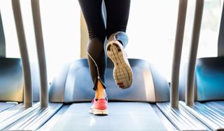 Woman running on a treadmill