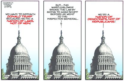 Political Cartoon U.S. Trump Democrats White House Impeachment