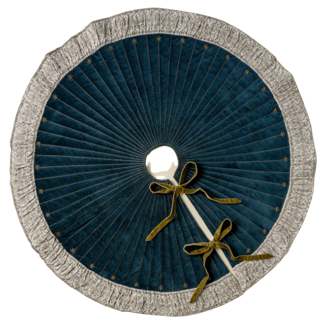 Hand-Beaded Evermore Velvet Tree Skirt