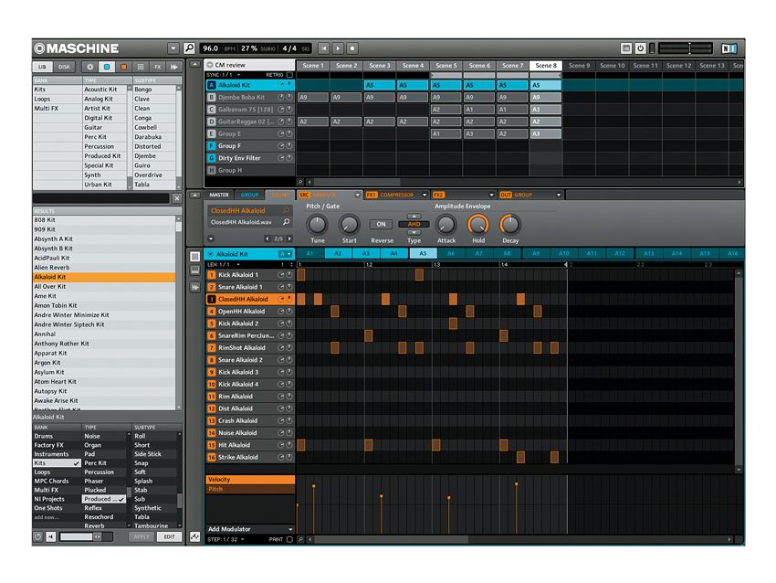 You can filter patches according to bank, type and subtype in the upper-left panel.
