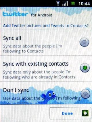 Vodafone smart twitter sync