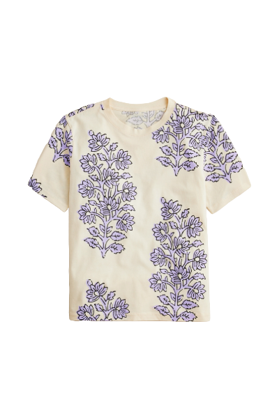 J.Crew, Broken-In Jersey T-Shirt in Blooming Lilac Block Print