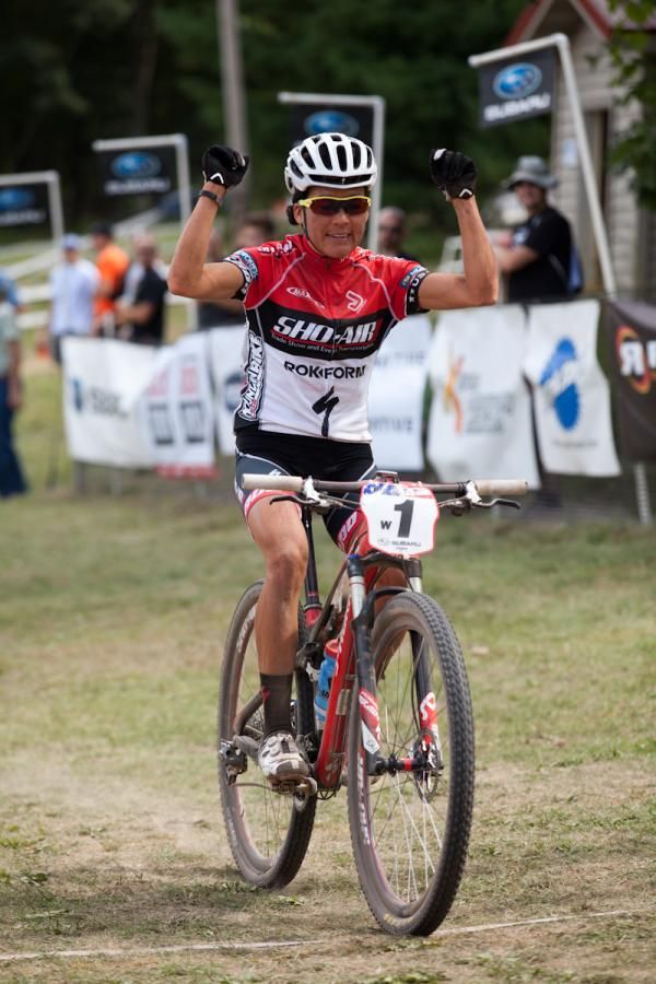 Monique Mata (Sho-Air) crosses the finish line in third place on the day.