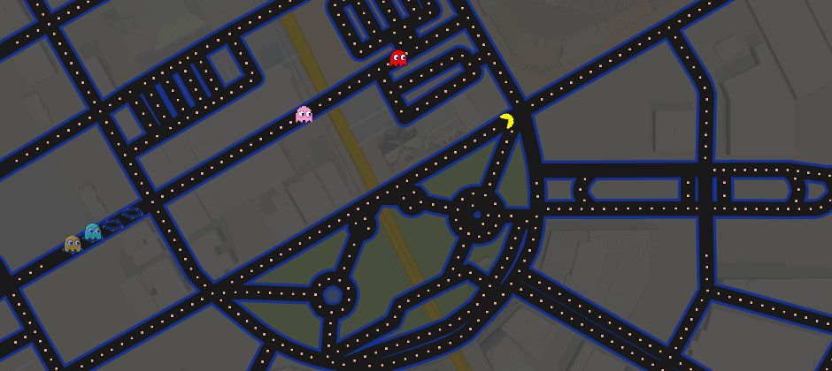 Google Maps PacMan Doodle Game 