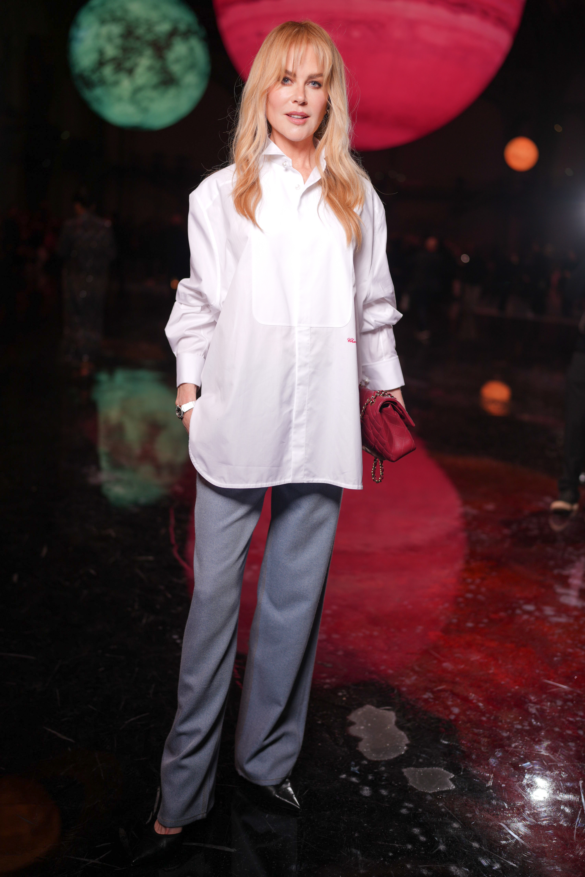 Nicole Kidman at the Chanel fashion show as part of Spring/Summer 2026 Paris Fashion Week held at Grand Palais on October 06, 2025 in Paris, France.