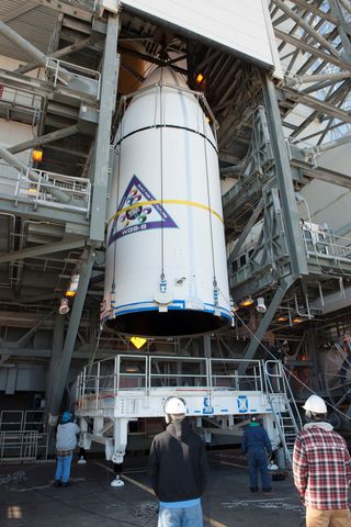 WGS-8 Satellite Mated to Delta IV Rocket