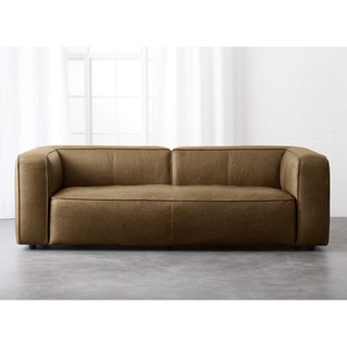 Lenyx saddle brown leather sofa