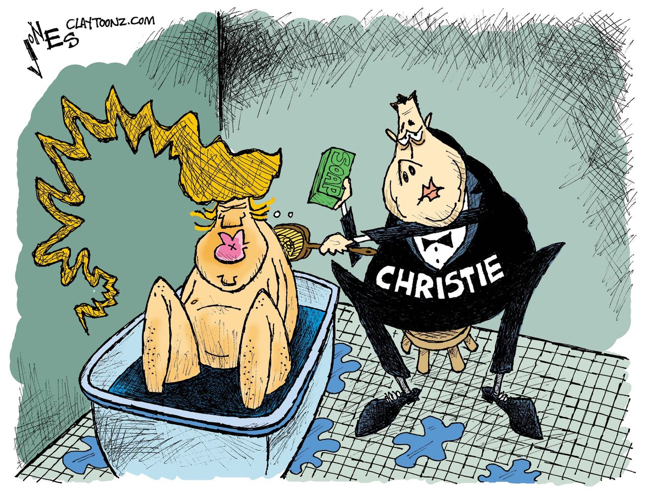 Political Cartoon U.S. Trump Christie