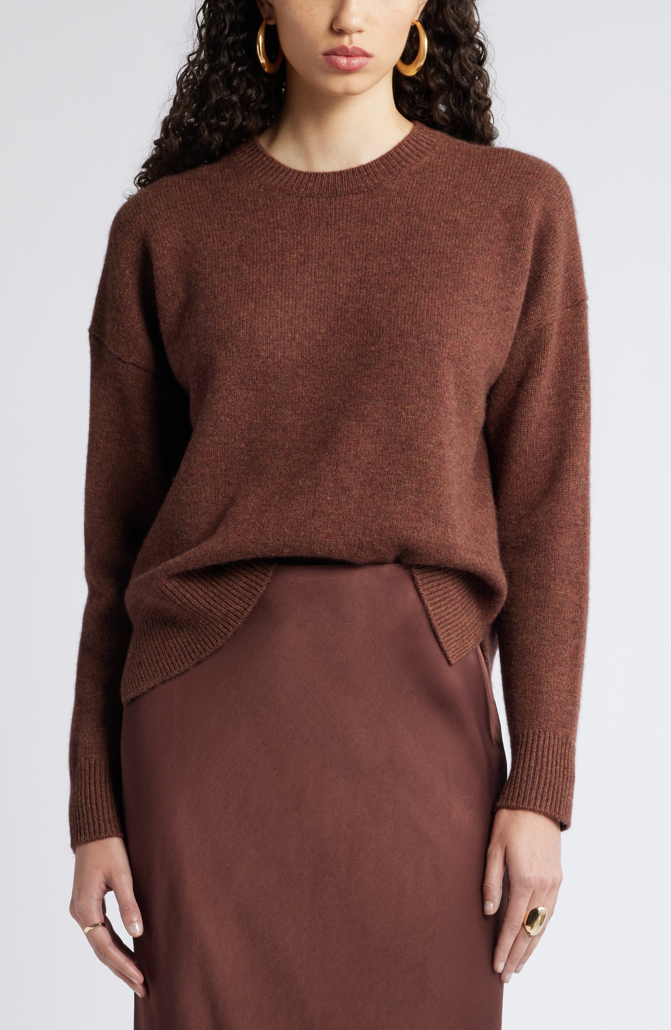 Nordstrom, Crewneck Side Slit Wool & Cashmere Sweater