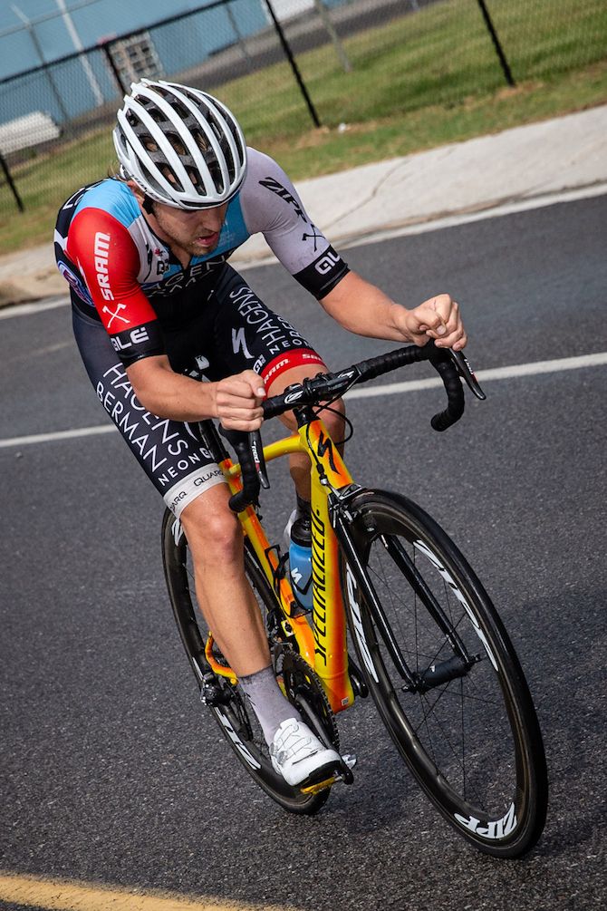 Jonny Brown (Axeon) rides solo during the US Pro Road Race National Championships on June 24, 2018 in Knoxville, Tennessee