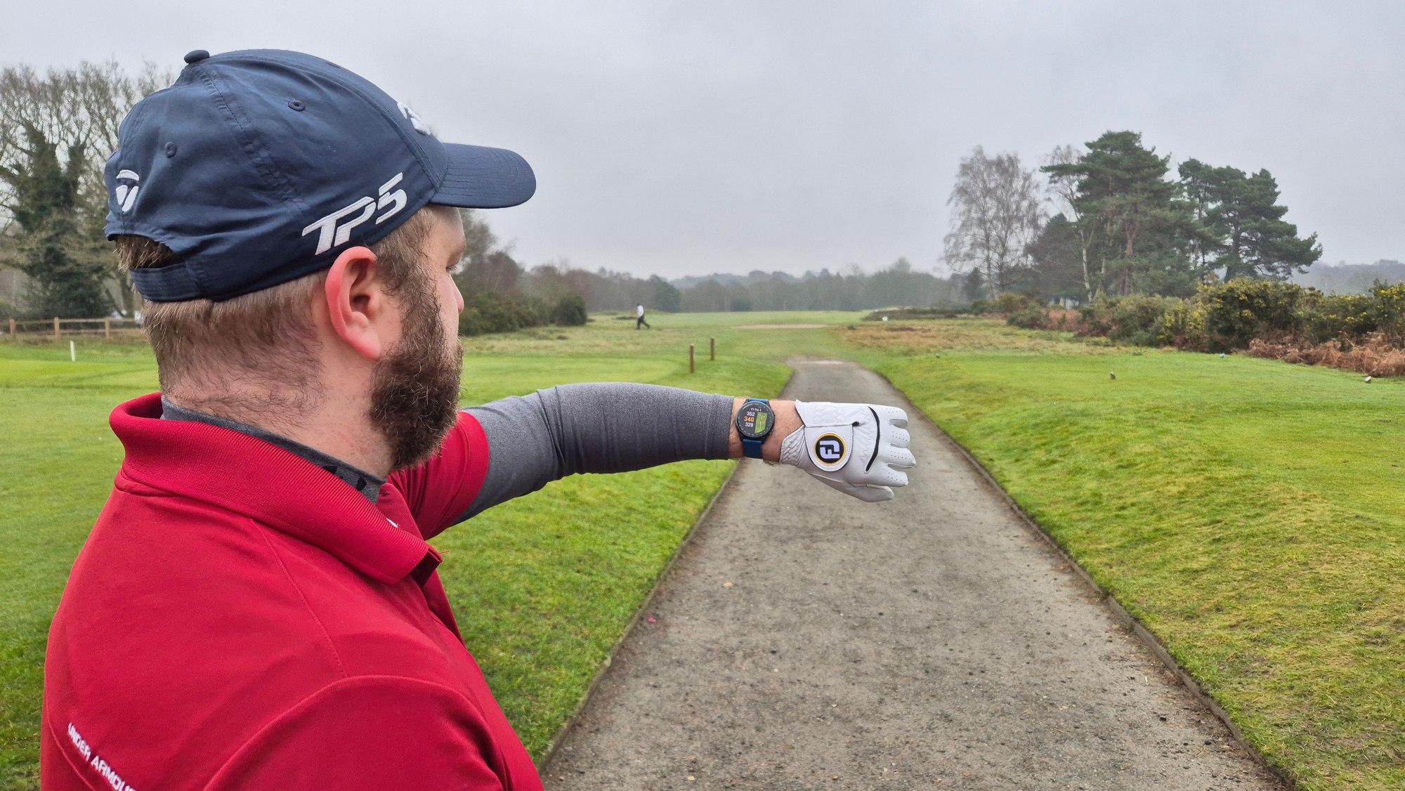 Garmin Approach S50 being worn on the course