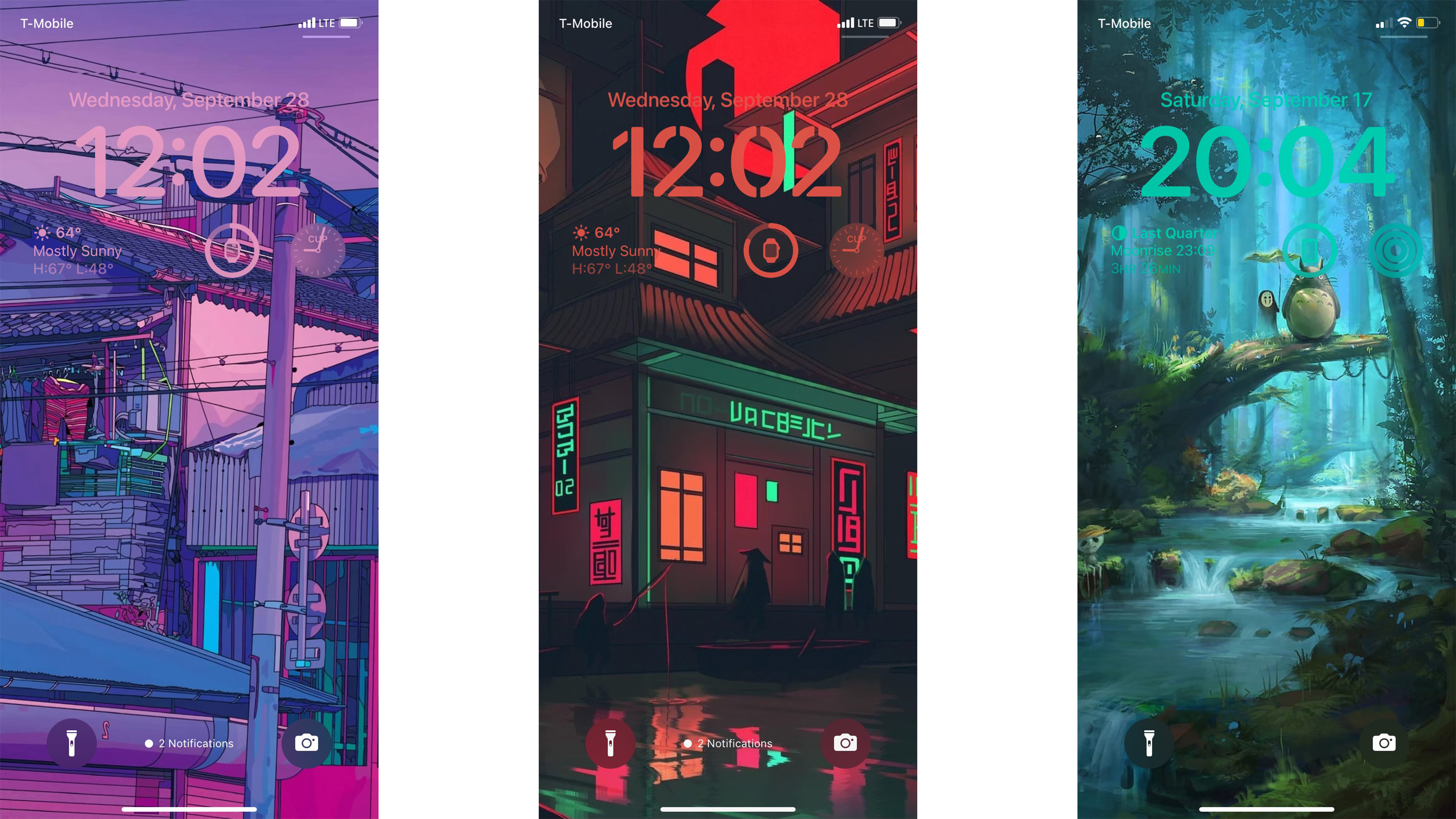 IOS 16 lock screen examples with anime art