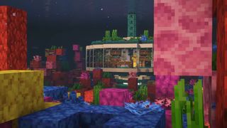 Minecraft builds - an underwater coral reef base by Goldrobin