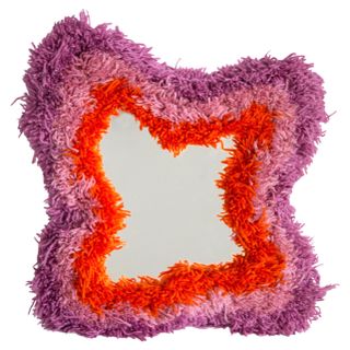 Unique Mirror Hand Tufting Pink and Orange Wool, Europe.