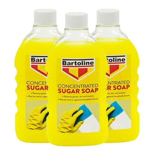 3 Pcs Flask Sugar Soap Concentrate Bartoline Mew 500ml Removes Grease, Dirt &amp;amp; Nicotine May Be Used as a General Household Cleaner