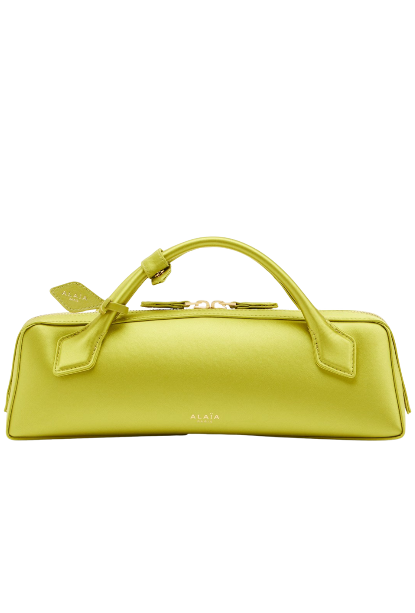 Ala&amp;iuml;a, Le Teckel Satin Clutch in Green - Alaia