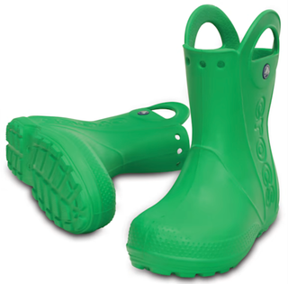 Green Crocs wellies