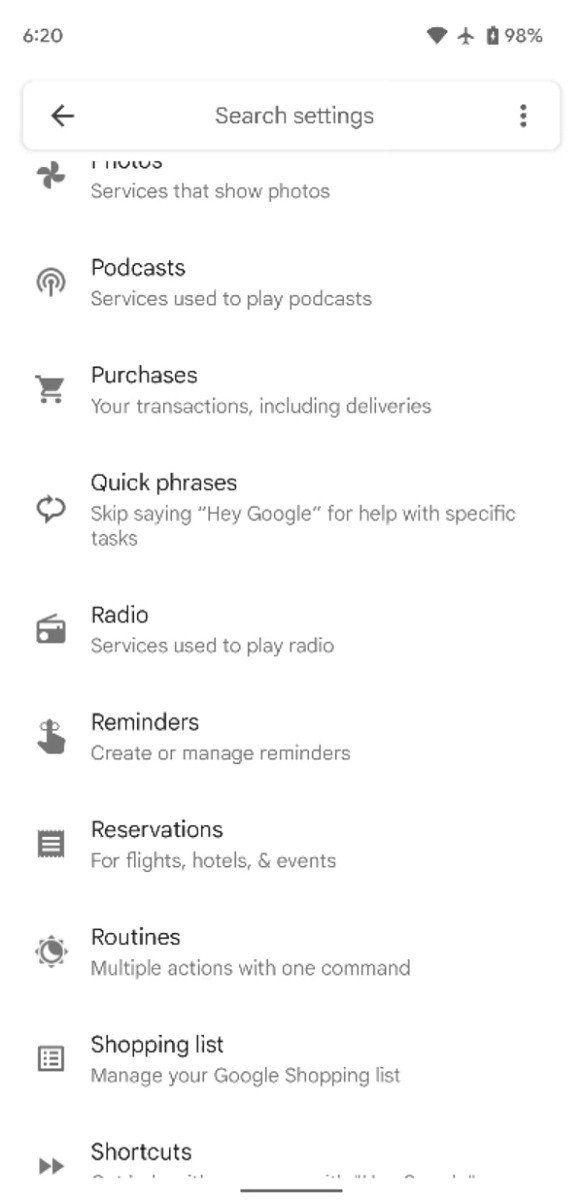 Google Assistant Quick Phrases