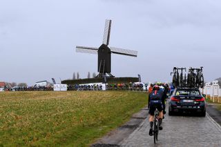 Scenery along the Belgian cobbles of Nokere Koerse Danilith course during the men's race in 2021