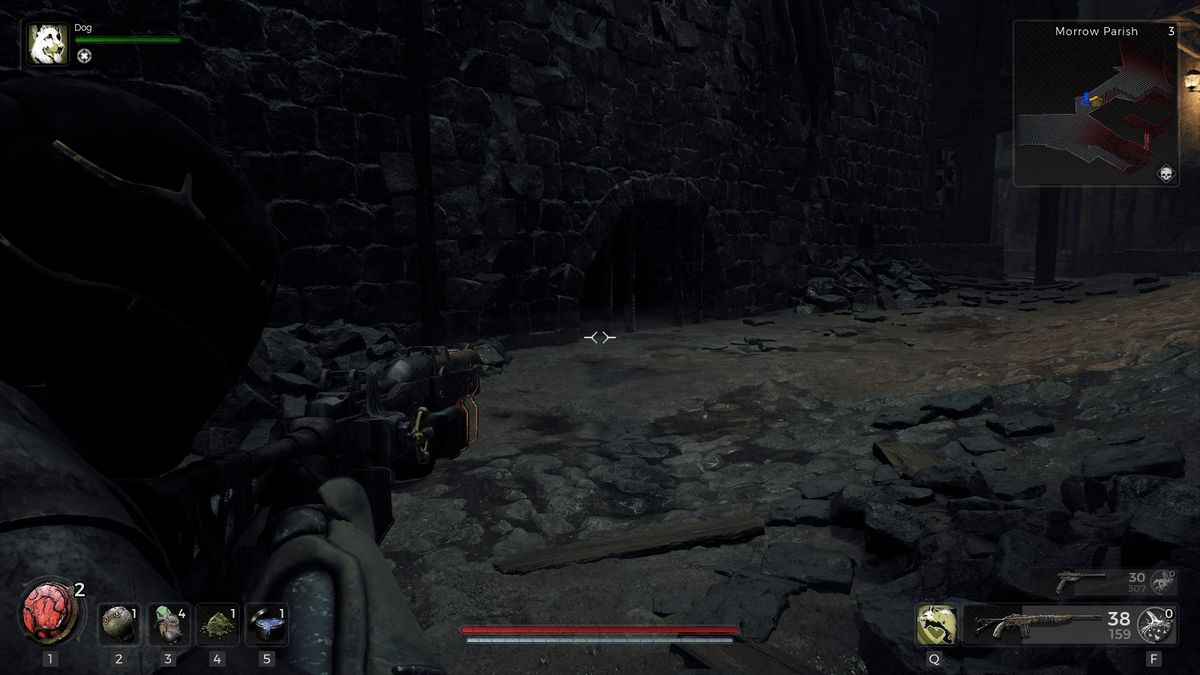 Showing a grate in Remnant 2, the kind a giant rat man will drag you into to helpfully unlock the Alchemist archetype.