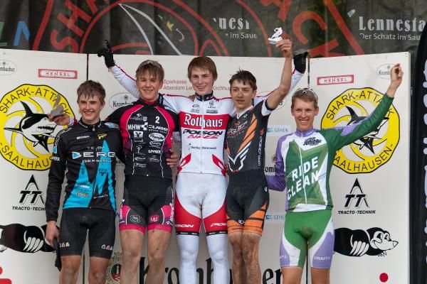 Junior men's podium