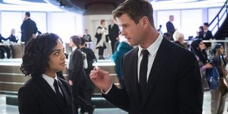 Tessa Thompson and Chris Hemsworth in Men In Black International