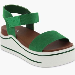 green platform sandal 