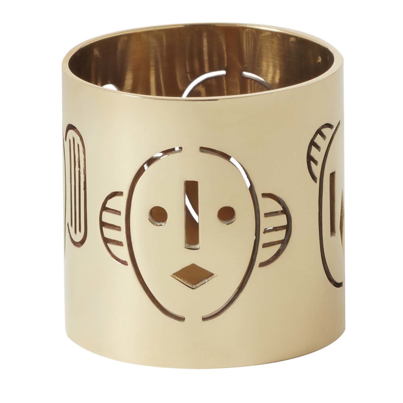 Set of 2 Brass Maski Napkin Rings by Jaime Hayon #1