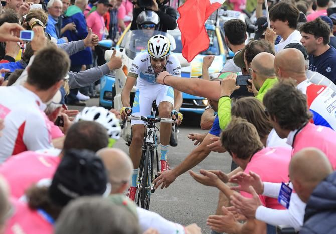 Fabio Aru (Astana) time trailing during stage 19 of the Giro d'Italia