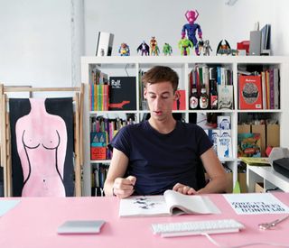 French designer Jean Jullien in his London-based studio space
